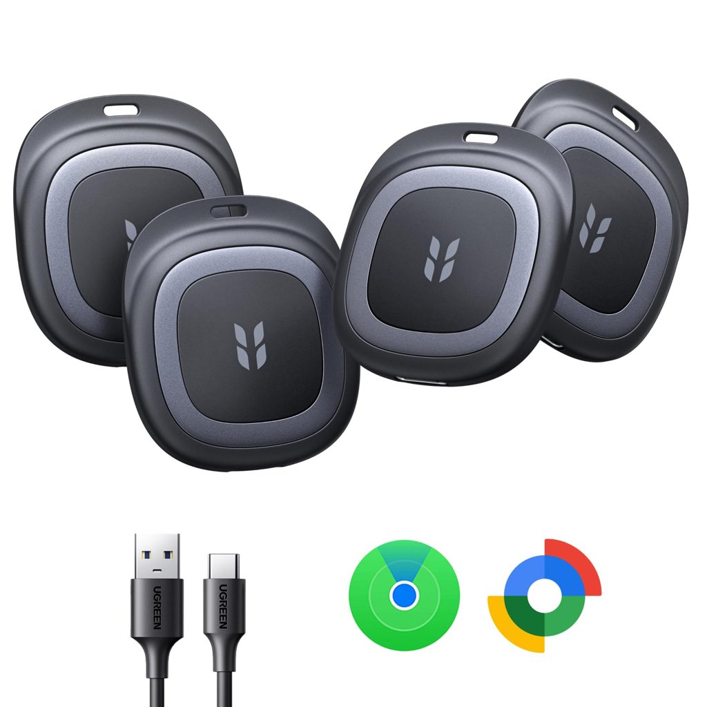 Localizador FineTrack Duo 2 de UGREEN: 4 unidades con carga USB‑C