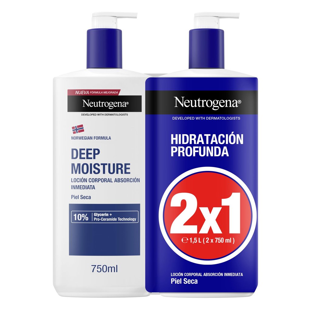 Loción Hipoalergénica Neutrogena Hidratación Profunda – Pack 2 x 750 ml