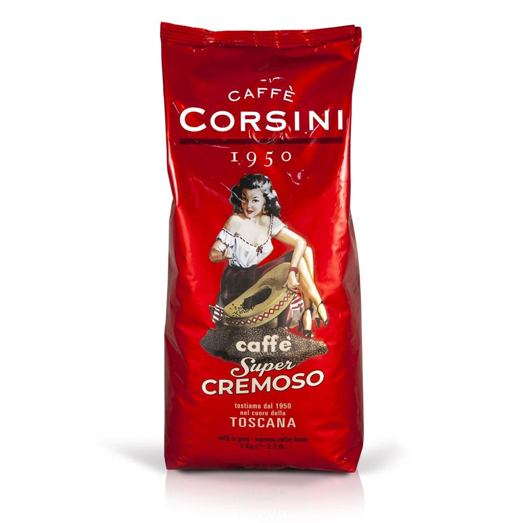 Café Corsini en Granos Súper Cremoso 1 kg – Sabor intenso y cremoso