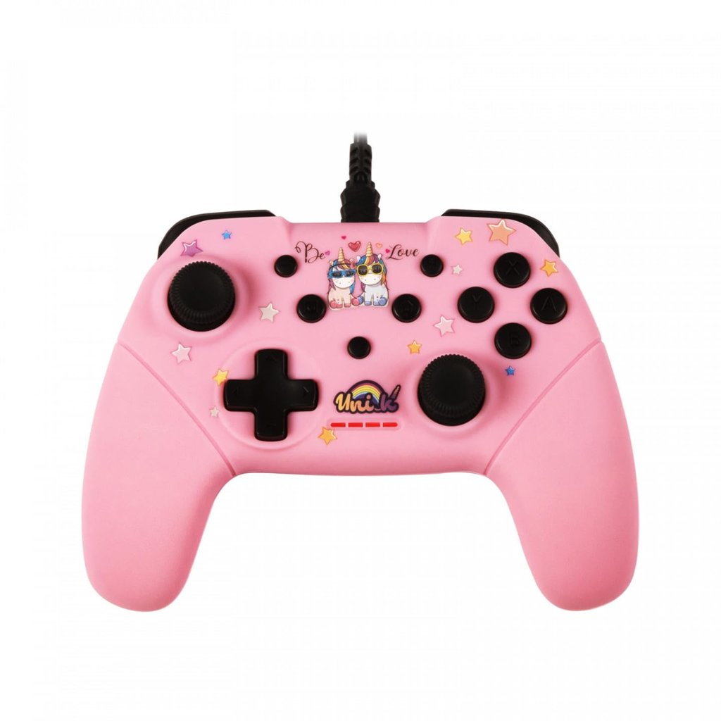 Controlador con cable Be Love de unicornios para Switch y PC