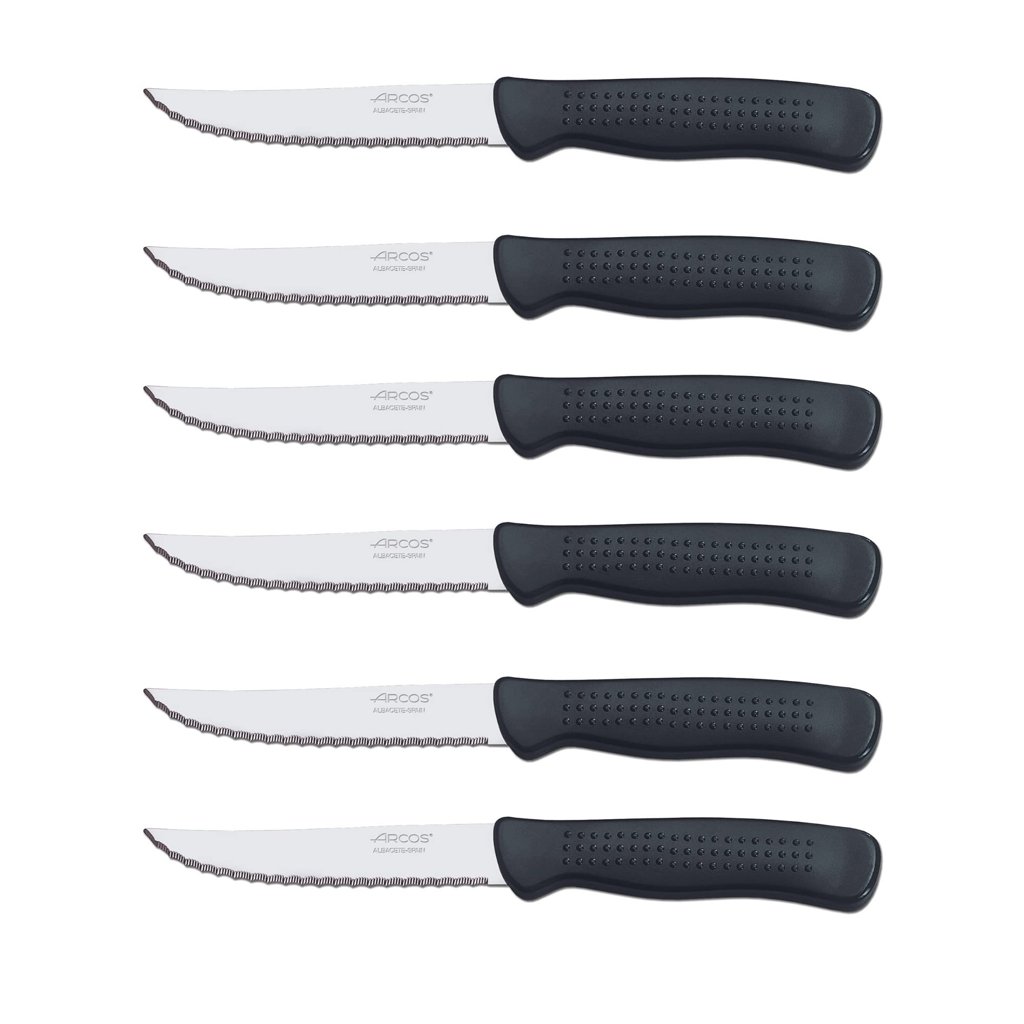 Set de 6 cuchillos de mesa chuleteros, hoja de 110 mm