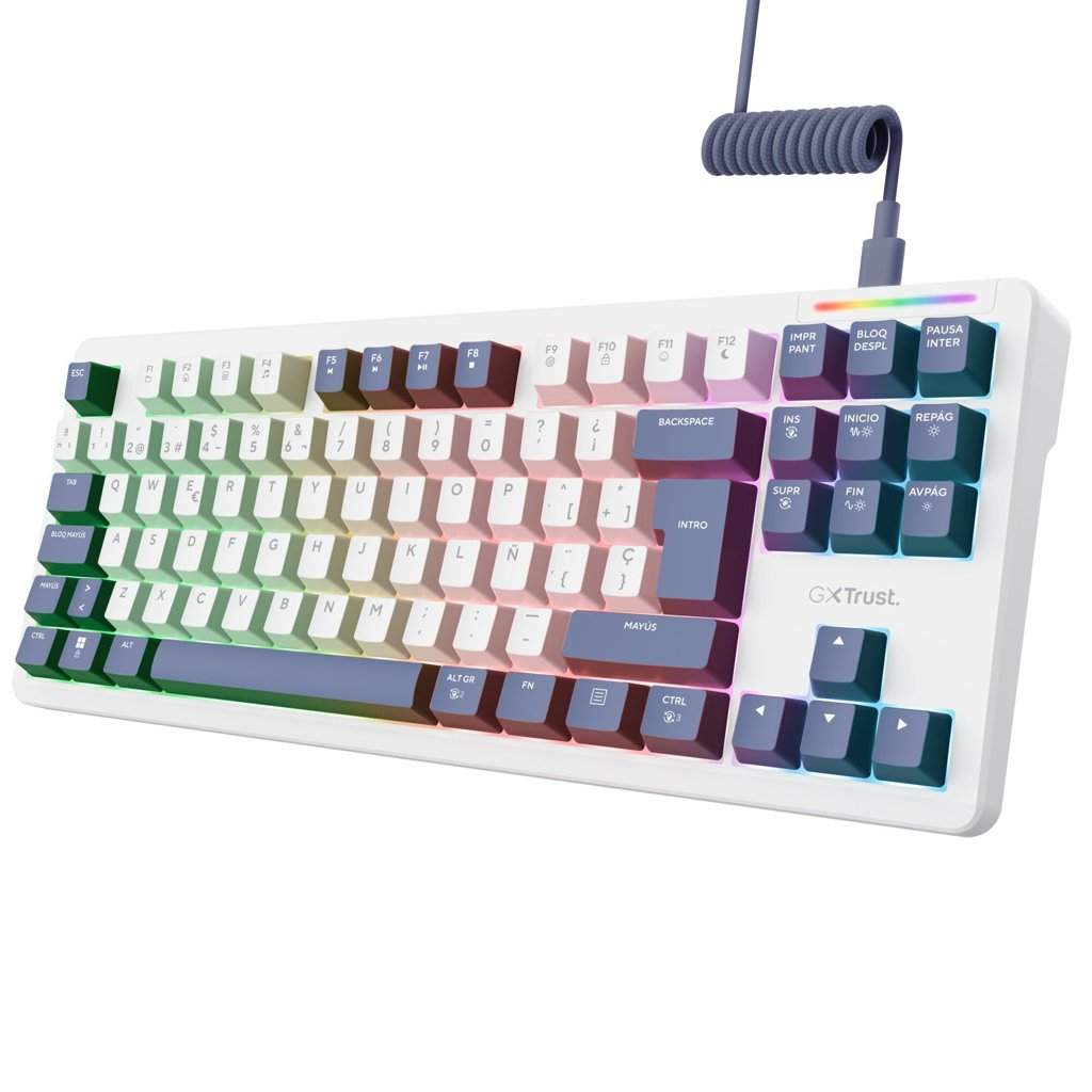 Teclado mecánico GXTrust Xyra TKL blanco, estilo gasket 80%
