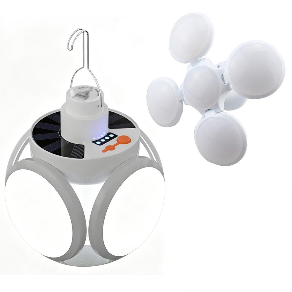 Lámpara solar plegable de 5 LEDs para acampar