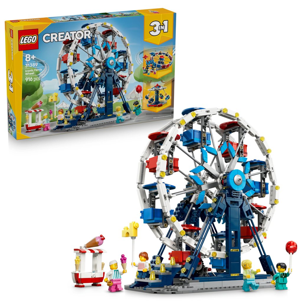 LEGO Creator 3en1 Noria Clásica: 3 parques de atracciones en uno