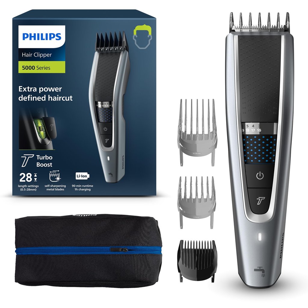 Cortapelos Philips Serie 5000: 28 longitudes y 90 min sin cable