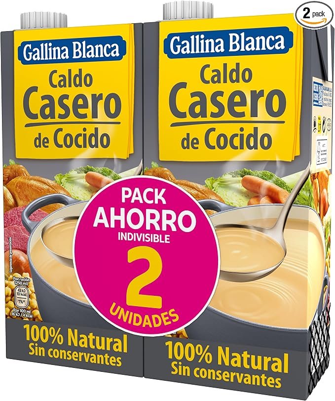 Caldo casero Gallina Blanca 1L x2 – ¡Oferta imbatible!