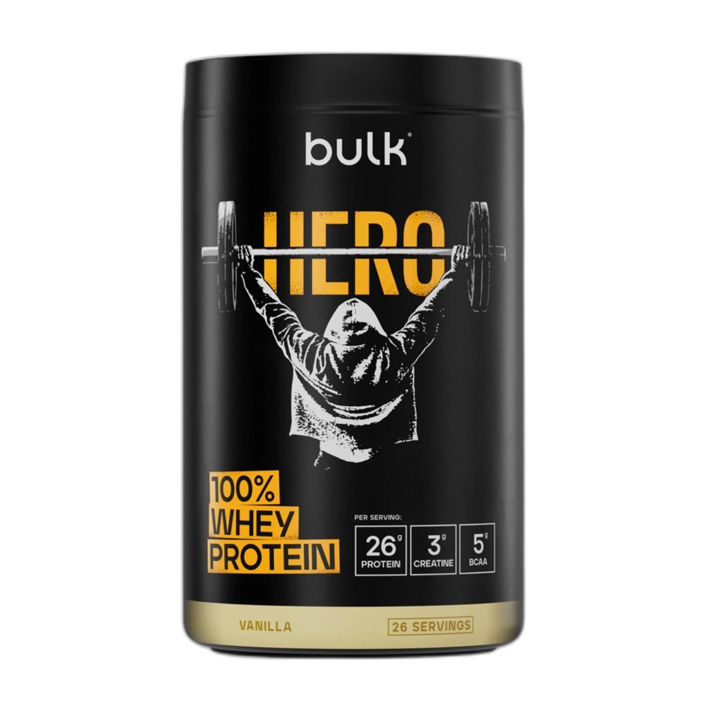 Proteína Bulk Hero Whey con Creatina y BCAA, sabor Vainilla – 910 g