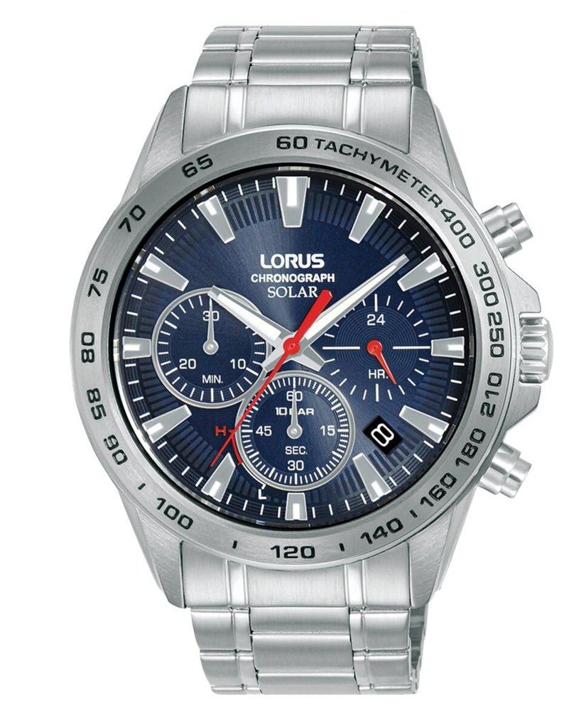 Lorus Solar RZ503AX9: reloj elegante con pulsera de acero