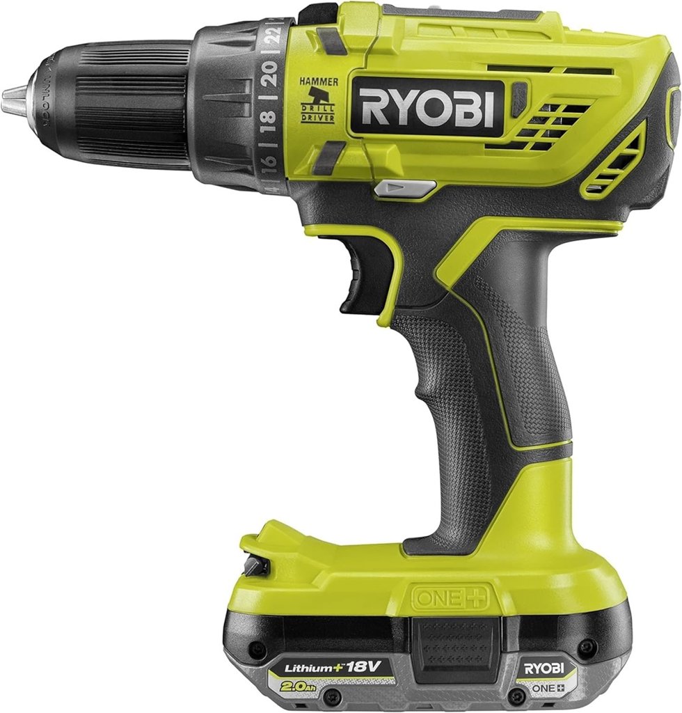 Taladro atornillador de percusión 18 V con batería y cargador