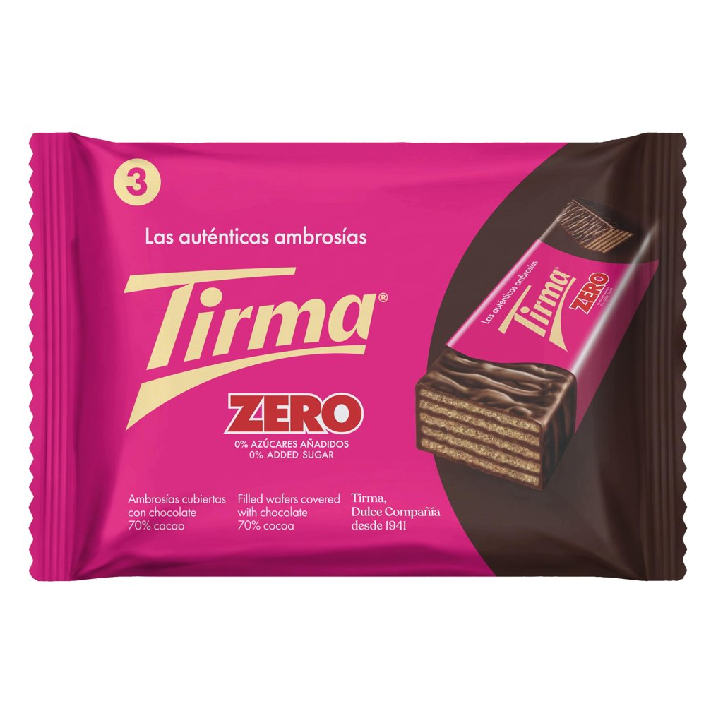 Barritas Tirma Ambrosías ZERO: chocolate 70% sin azúcares añadidos