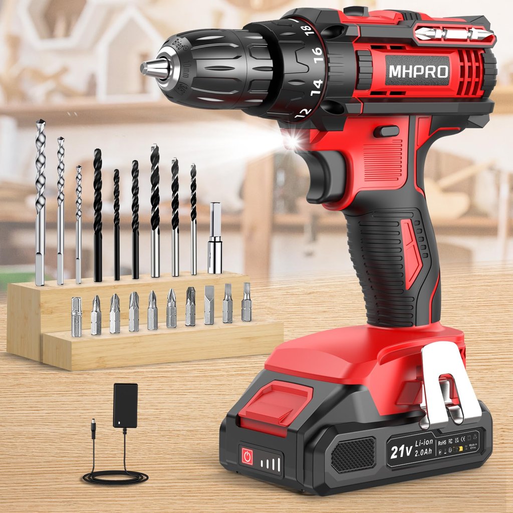 Taladro atornillador inalámbrico 21 V con 20 accesorios – ¡Oferta imbatible!