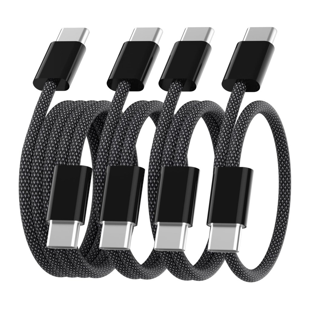 Pack de 4 cables USB‑C trenzados 60W – carga rápida