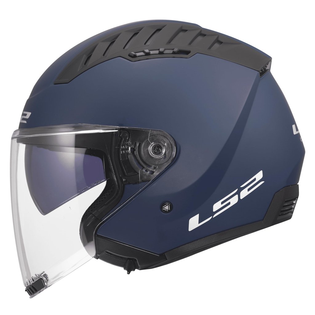 Casco de moto LS2 Copter II sólido azul marino, talla XS