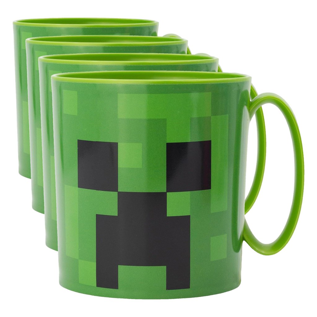 Pack de 4 tazas infantiles Minecraft Creeper Green – ¡Colección para los fans!
