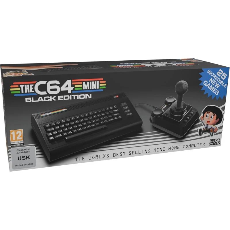 Consola Retro Deep Silver THEC64 Mini (Salida HDMI 720p, 25 juegos Neo-Retro preinstalados, Joystick USB micro