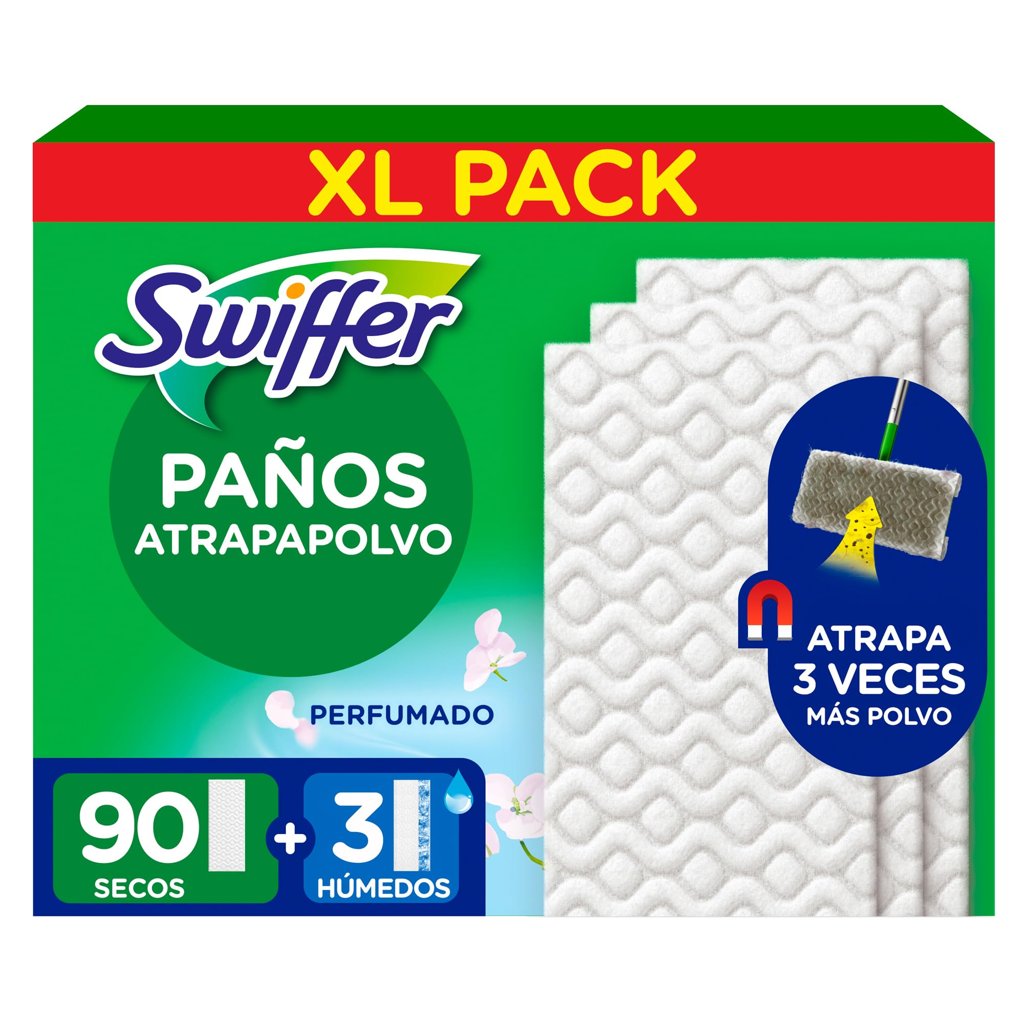 Paños para mopa 90 secos + 3 húmedos: máxima absorción