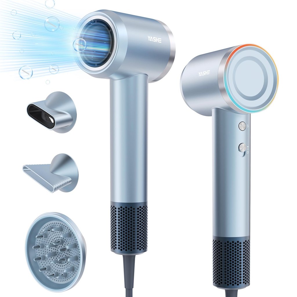 Secador iónico YASHE de 110.000 RPM con difusor y 2 boquillas