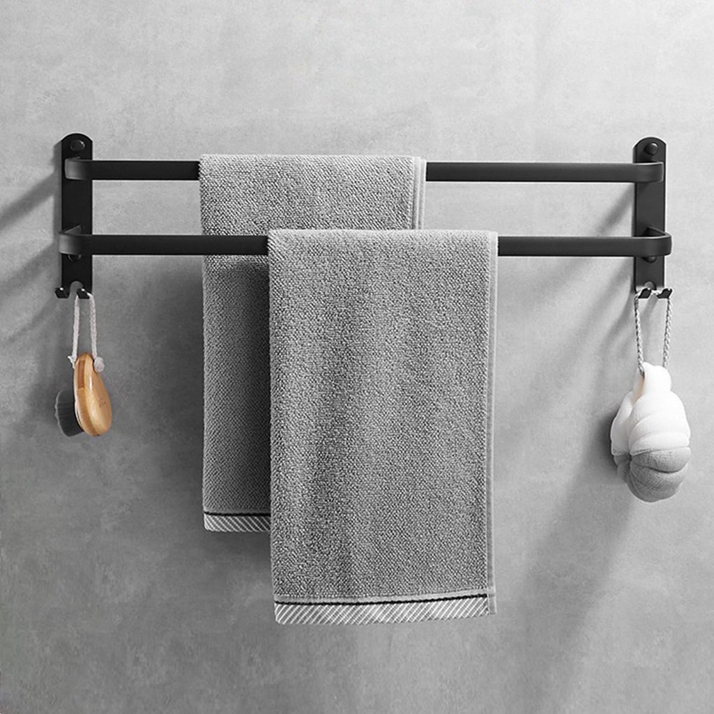 Toallero doble de 80 cm sin taladro, ¡instalación en un minuto!