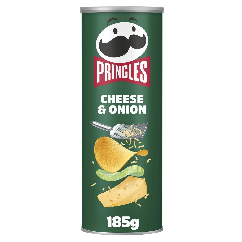 4 x Pringles Cheese & Onion Aperitivo Salado Queso y Cebolla 185g