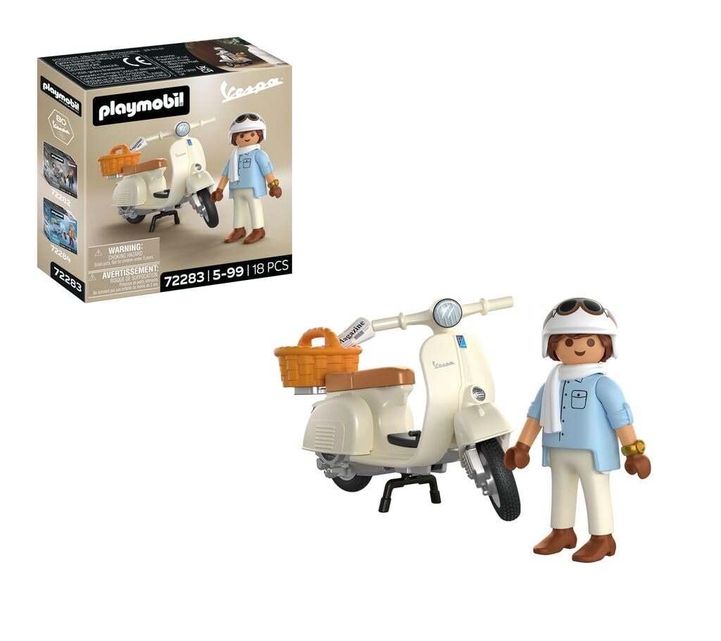Vespa clásica de Playmobil con cesta – ¡revive 80 años de historia!
