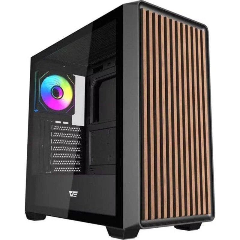 Caja Darkflash DS900WD: estilo madera y vidrio templado para tu PC