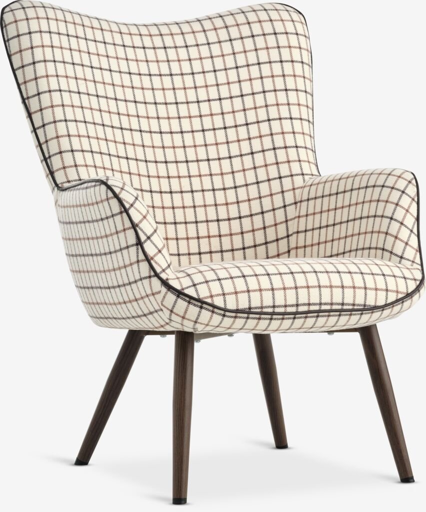 Sillón BIERSTED a cuadros, estilo retro, gran descuento