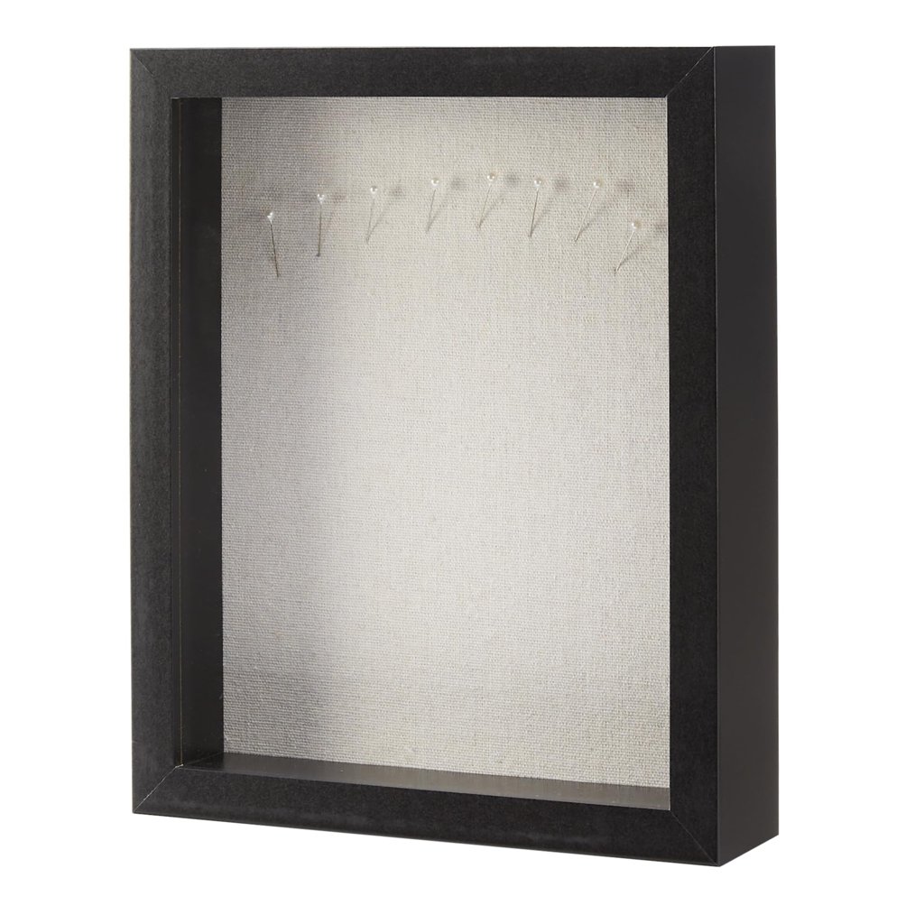 Amazon Basics Marco Rectangular de Madera con Profundidad para Fotos u Objetos, 20cm x 25,4cm, Negro