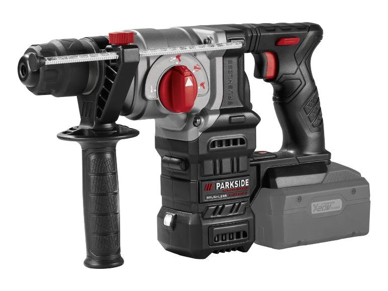 Martillo perforador recargable 20V Parkside con batería y maletín