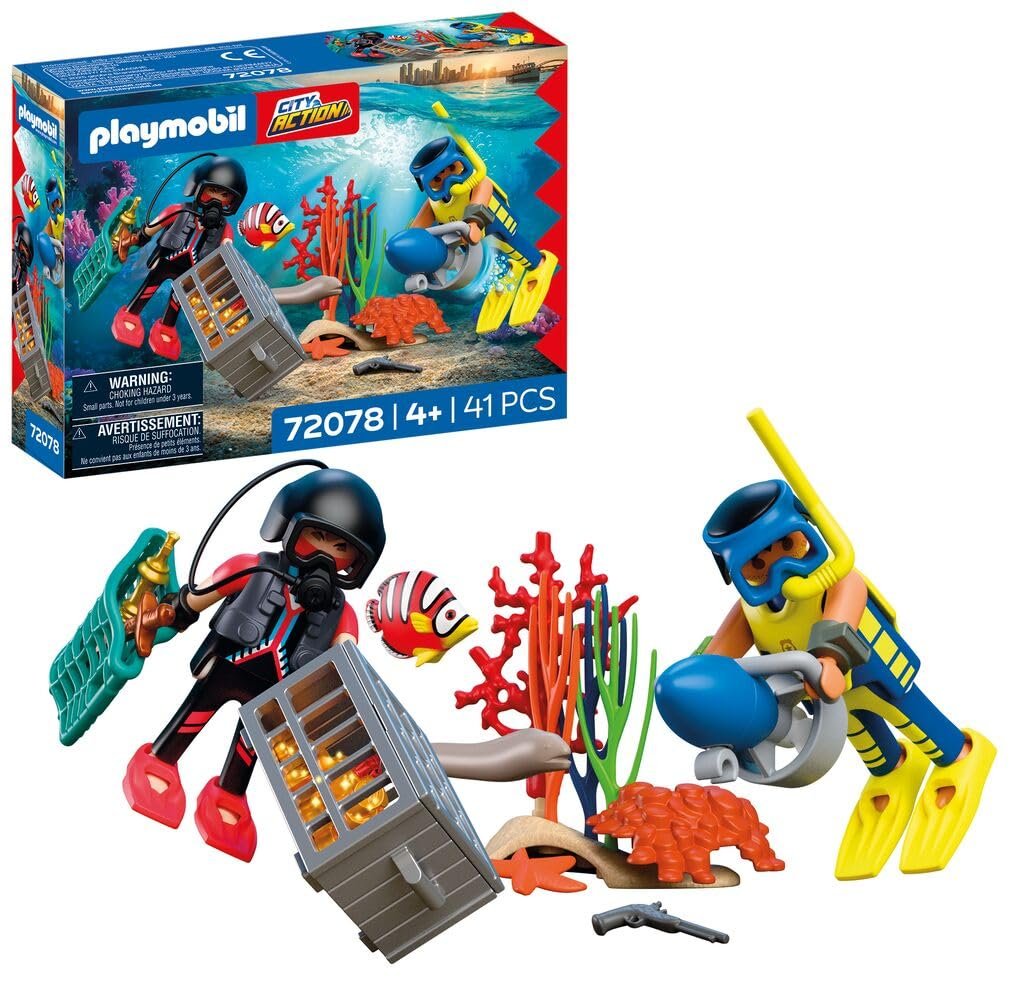 Aventura submarina con Playmobil: policía buzo y tesoro