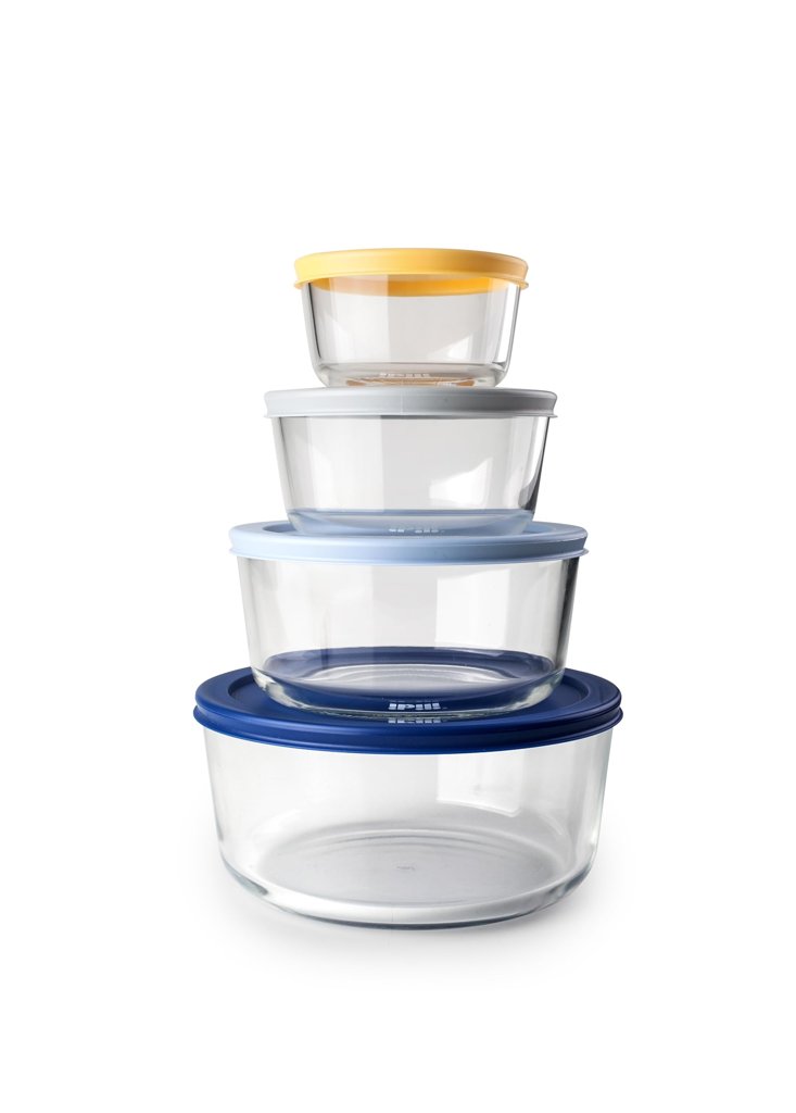 Set ecológico de 4 tarros de vidrio Borosilicato – Ideal para alimentos