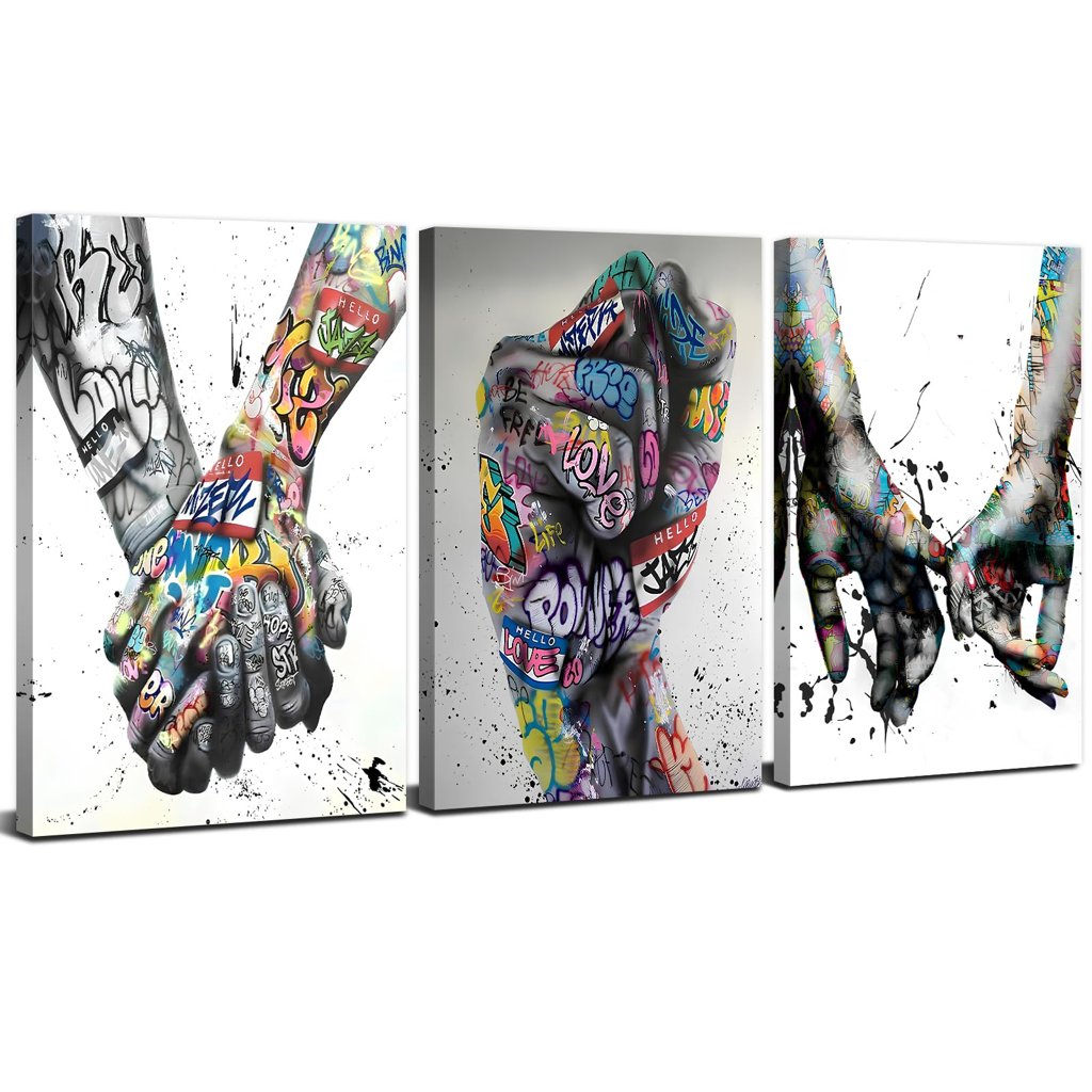 Lienzo 12x16 con grafiti urbano estilo Banksy – Arte pop