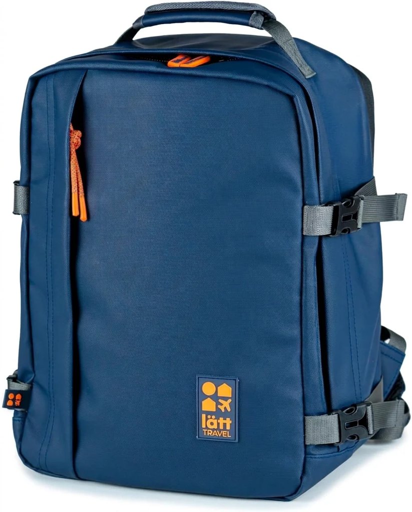Mochila de viaje Lätt Travel azul, expandible y ligera