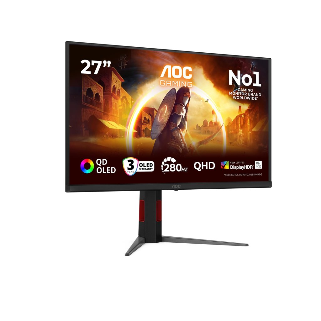 Monitor QD‑OLED 27" AOC con 280 Hz: ultra fluidez y colores vibrantes