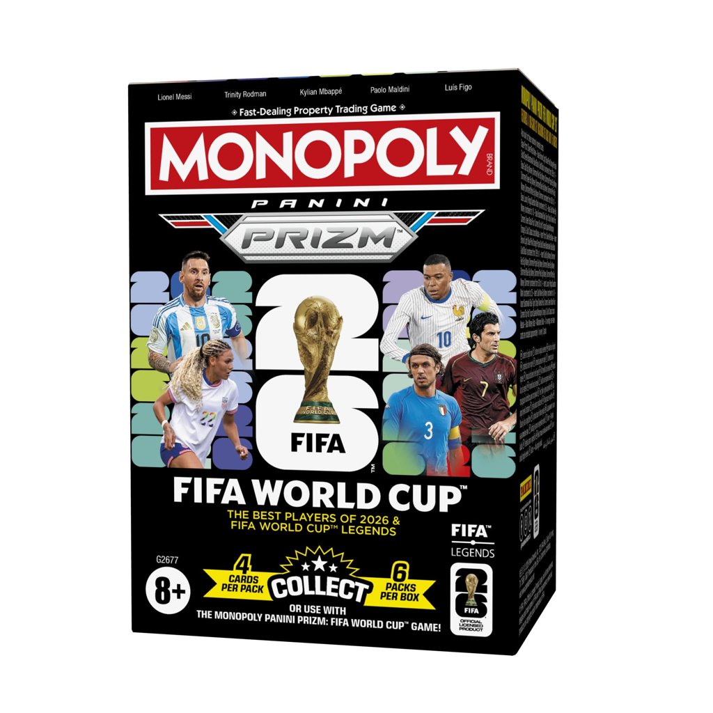 Monopoly Panini Prizm: ¡Colecciona las cartas oficiales de la Copa Mundial FIFA!