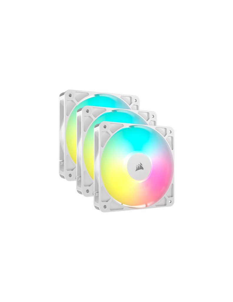 Pack de 3 ventiladores RGB blancos Corsair RS120 a 120 mm