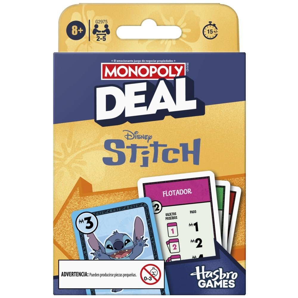 Monopoly Deal Disney Stitch: diversión de cartas para toda la familia
