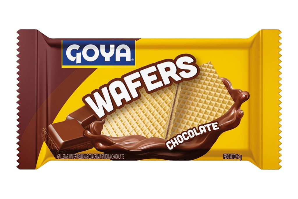 Goya Galletas Wafer Chocolate 95g, Capas Finas de Galleta con Relleno de Intenso Sabor a Chocolate, Ideales pa