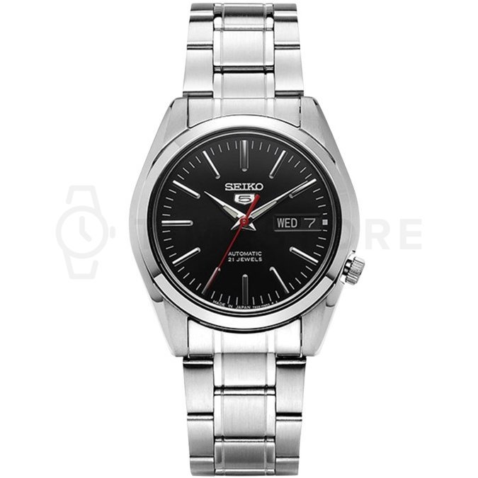 Seiko 5 automático 38 mm con esfera negra – estilo y precisión
