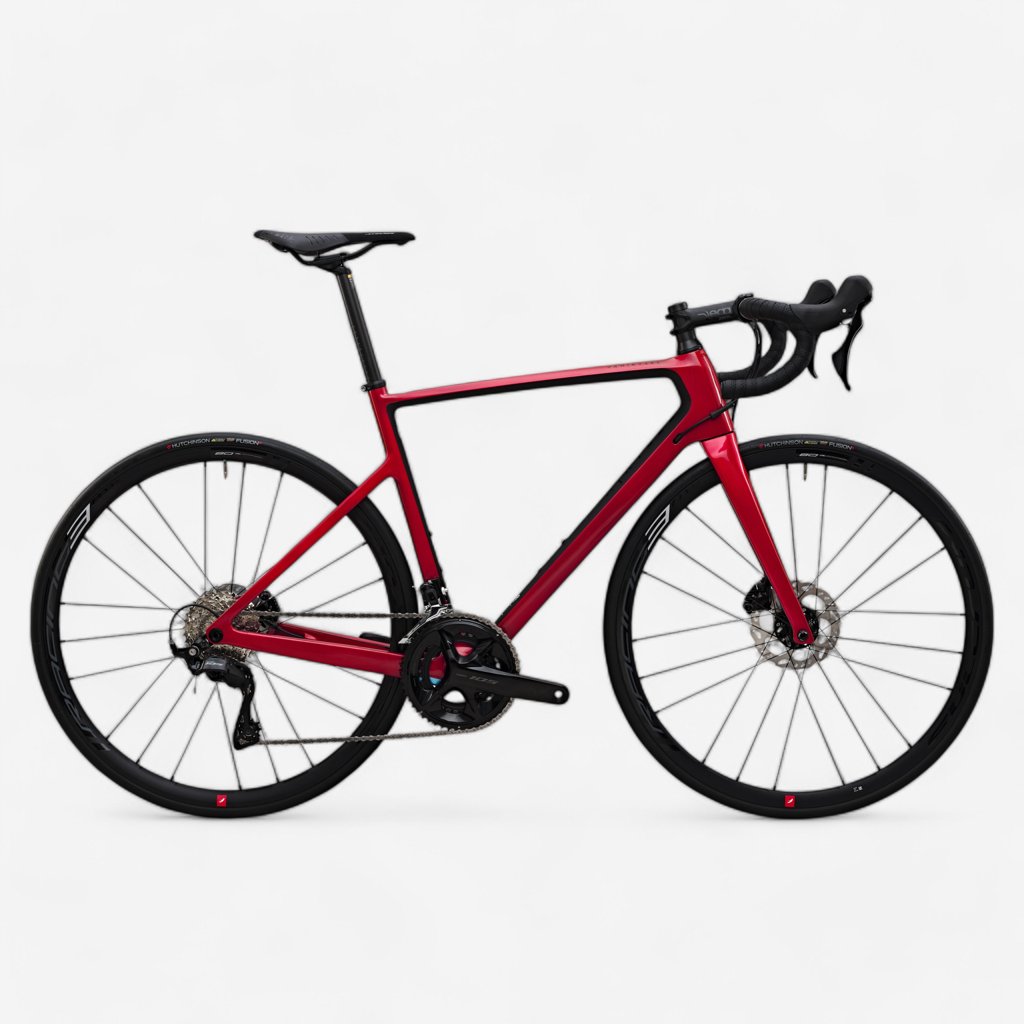 Bicicleta de carretera Van Rysel EDR CF: velocidad y ligereza en rojo