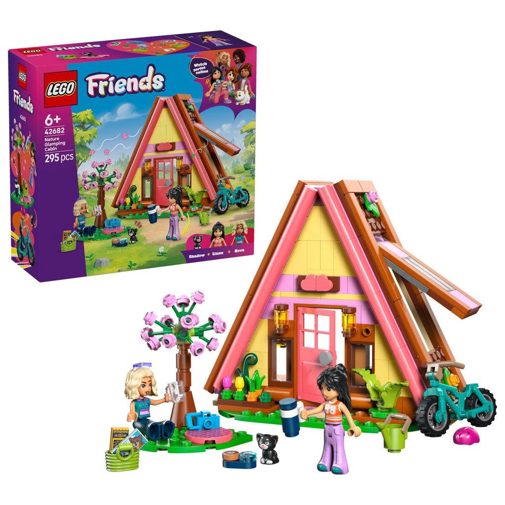 Aventúrate en la cabaña glamping de LEGO Friends con mini muñecas y gato