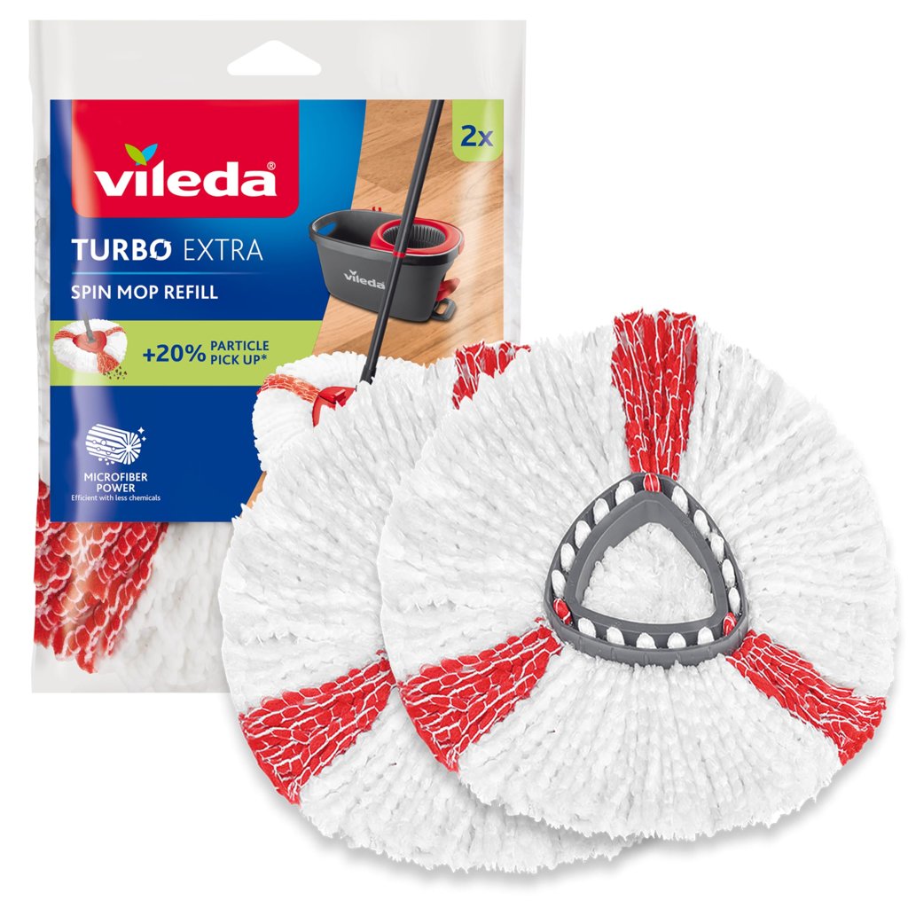 Pack 2 de recambios Vileda Turbo para suelos duros – limpieza eficaz