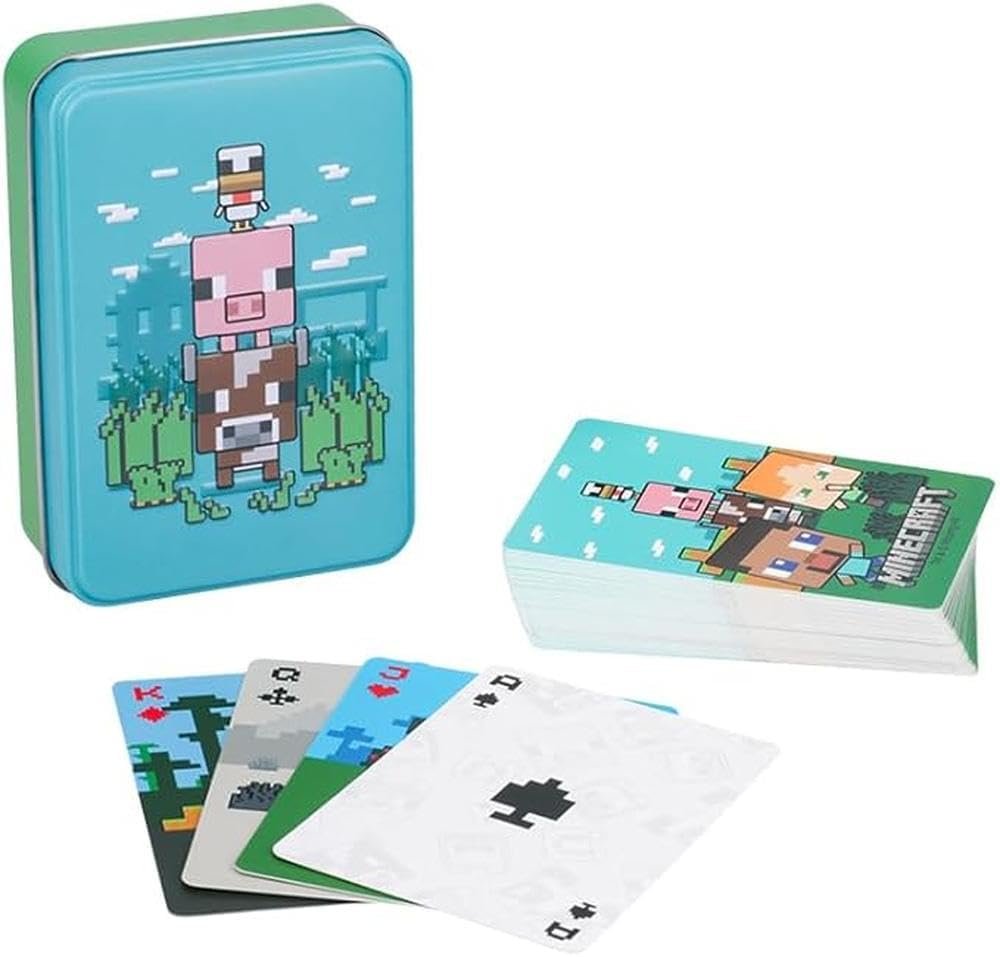 Baraja de cartas en caja metálica paladone minecraft
