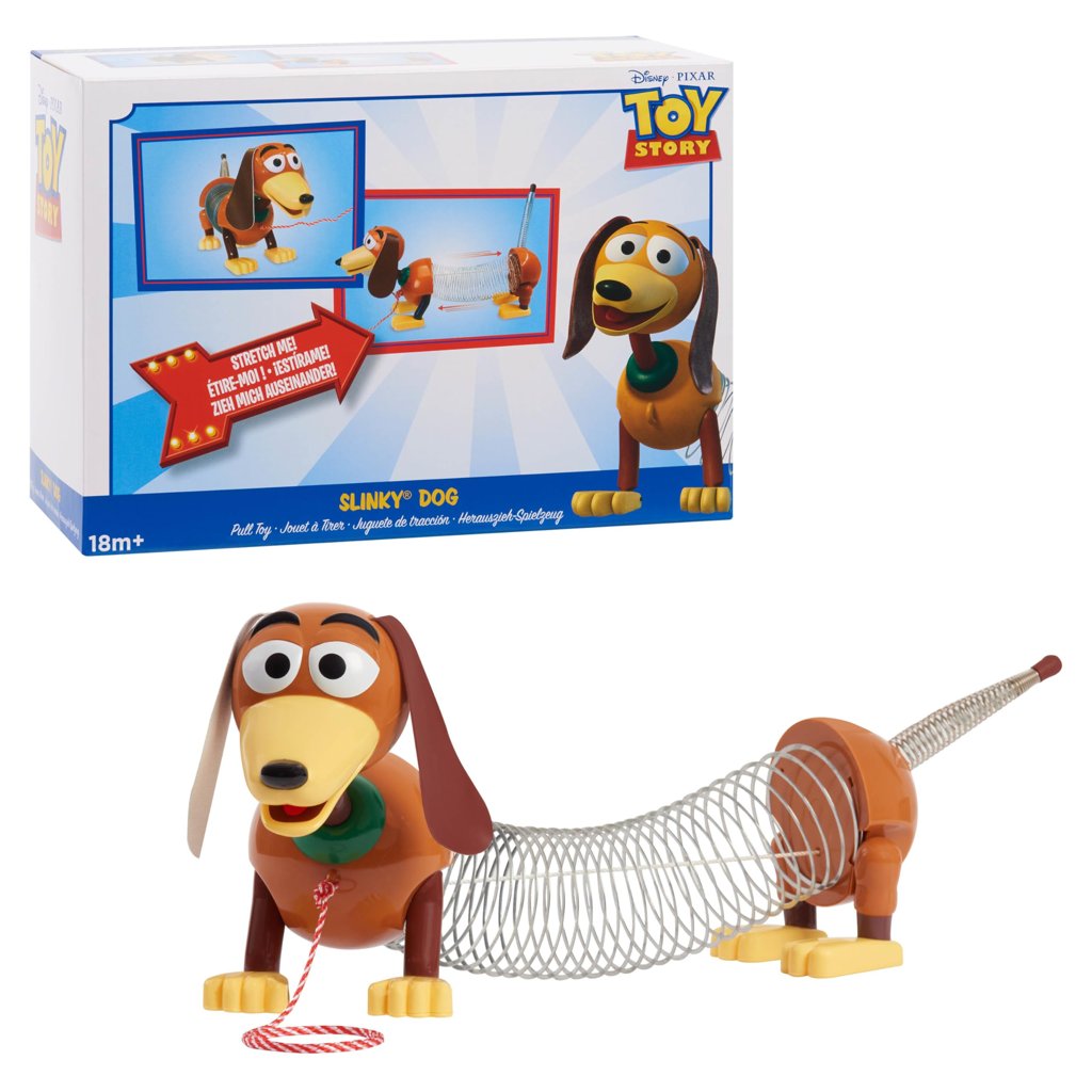 Diviértete con el Slinky Dog de Toy Story, el juguete elástico que arrastra