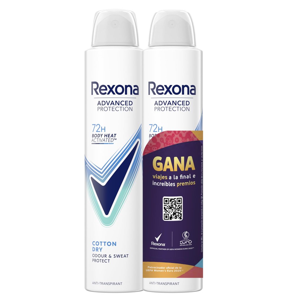 Rexona Cotton Dry 72h – Pack 6 botes de 200 ml para mujer