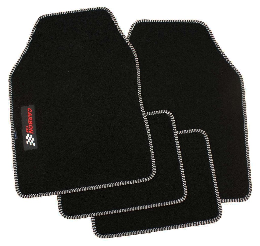 PETEX Alfombrillas universales de Carbono para Coche, 4 Piezas