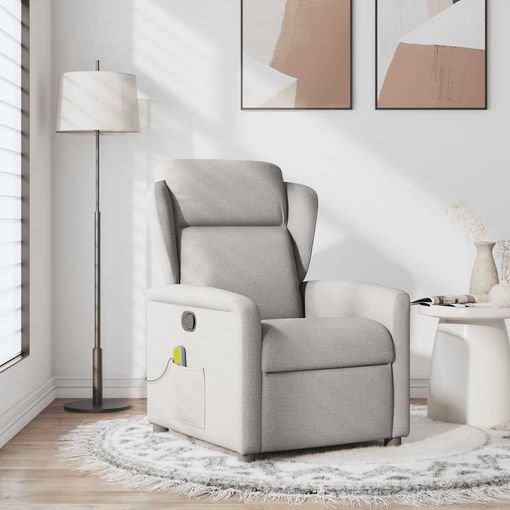 Sillón reclinable de masaje gris nube: relax total en casa
