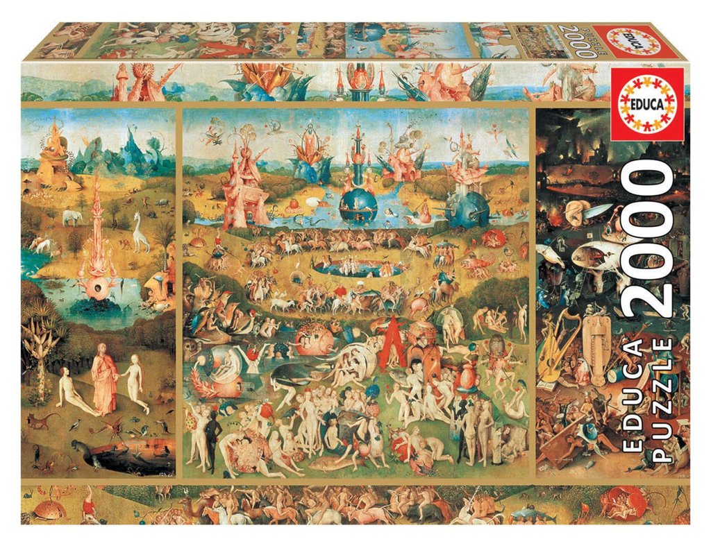 Puzzle de 2000 piezas 'El Jardín de Las Delicias' con pegamento