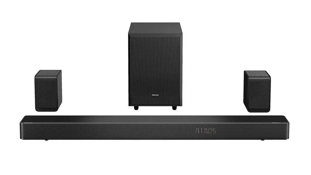 Sonido envolvente 5.1.2 con Dolby Atmos y subwoofer inalámbrico