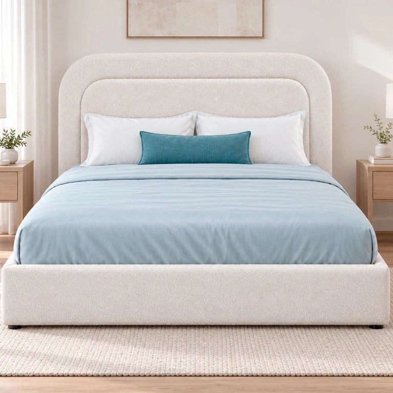 Cama canapé tapizada | 160 x 200 cm | Almacenaje integrado | Somier elevable | Estella 160