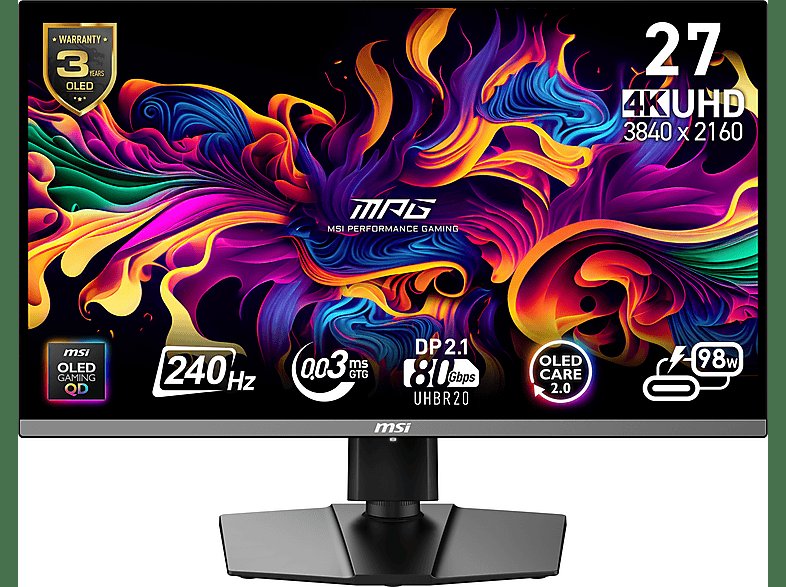 Monitor gaming MSI 4K 240Hz QD-OLED por 551€